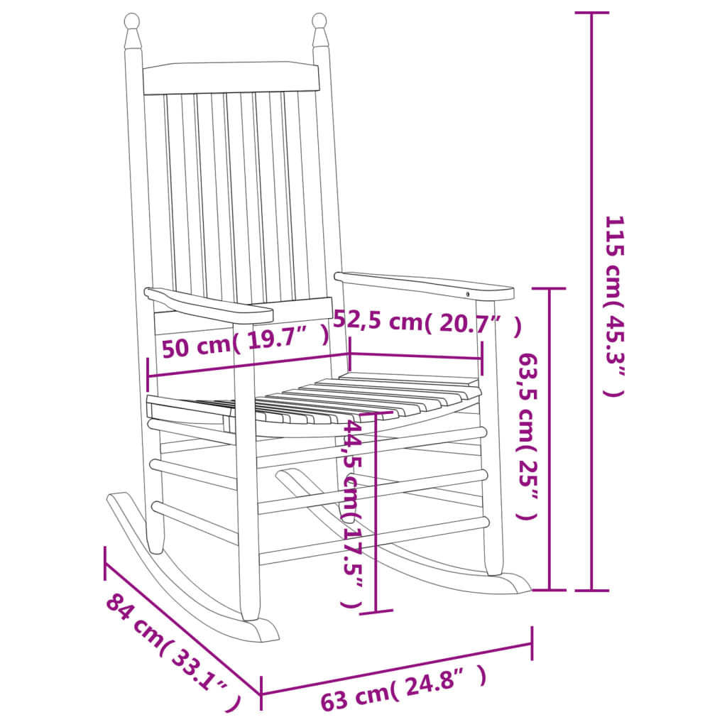 Sedie a Dondolo Sedute Curve 2 pz Grigie Legno Massello Pioppo 3281589