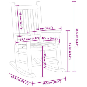 Sedie a Dondolo per Bambini 2 pz Bianche Legno Massello Pioppo 3281600