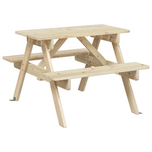 Tavolo da Picnic per 4 Bambini con Ombrellone Legno di Abete 3281613