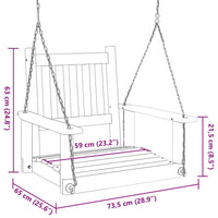 Dondolo da Giardino Catene in Metallo Nero in Legno di Abete 4008976