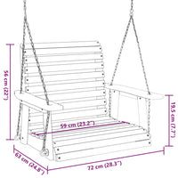 Dondolo da Giardino Catene in Metallo Nero in Legno di Abete 4008980