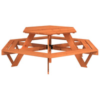 Tavolo da Picnic per 6 Bambini con Panche Esagonale Legno Abete 4008994