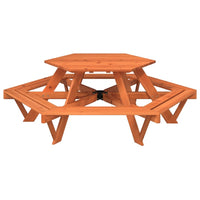 Tavolo da Picnic per 6 Bambini con Panche Esagonale Legno Abete 4008994