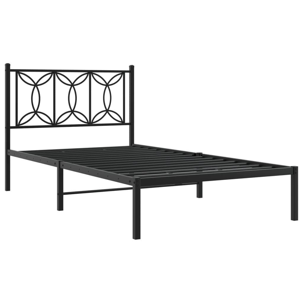 Giroletto con Testiera in Metallo Nero 107x203 cm 376124