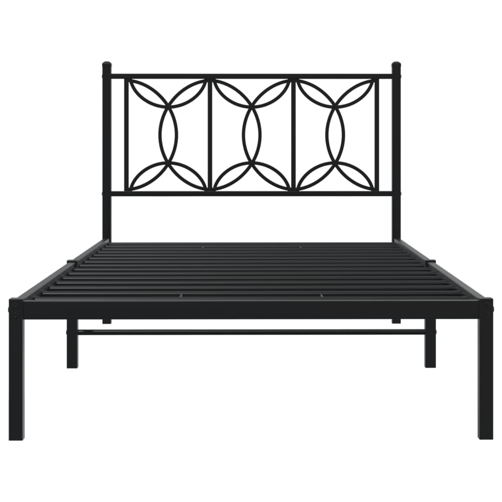 Giroletto con Testiera in Metallo Nero 107x203 cm 376124