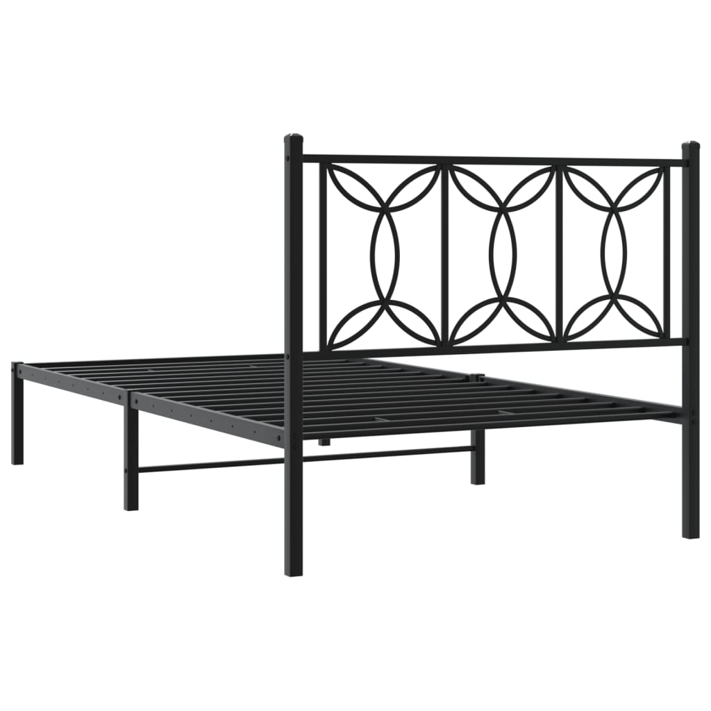 Giroletto con Testiera in Metallo Nero 107x203 cm 376124