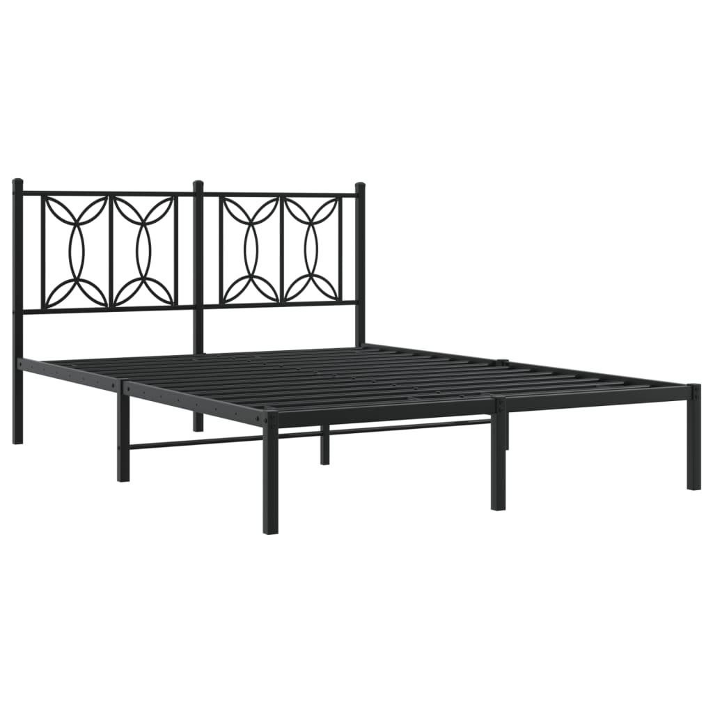 Giroletto con Testiera in Metallo Nero 140x190 cm 376128