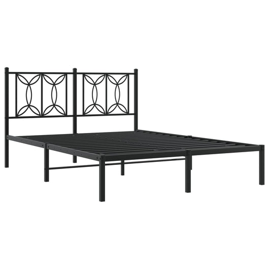 Giroletto con Testiera in Metallo Nero 140x190 cm 376128