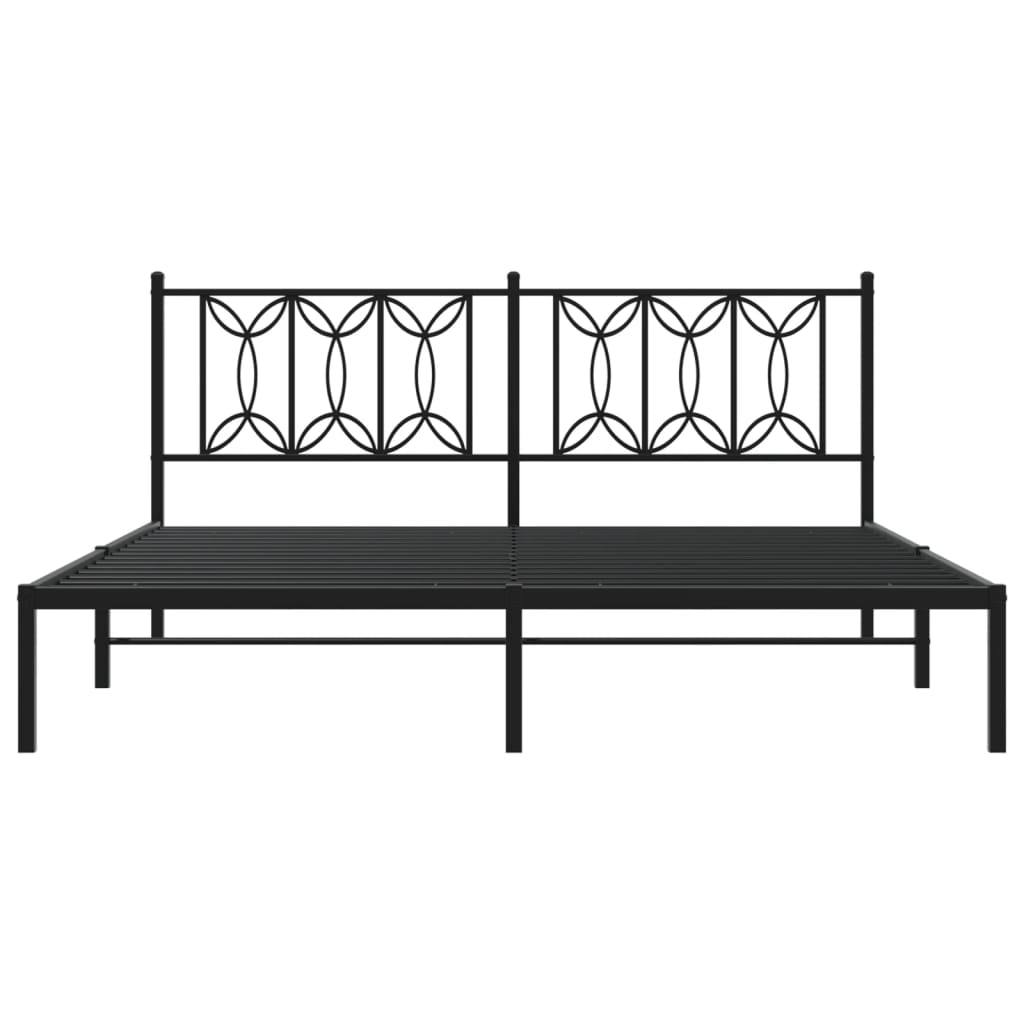 Giroletto con Testiera in Metallo Nero 183x213 cm 376133