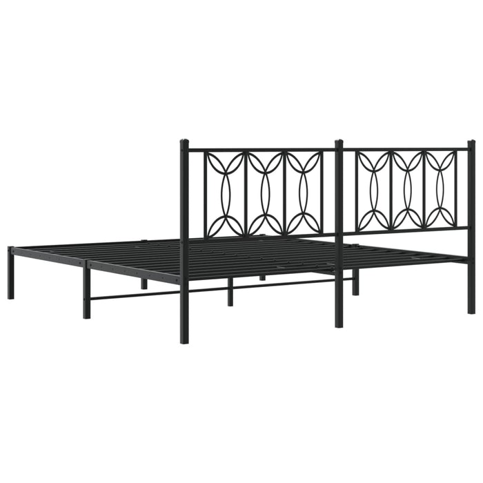 Giroletto con Testiera in Metallo Nero 183x213 cm 376133