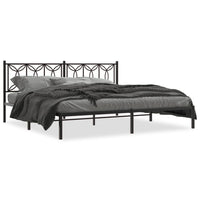 Giroletto con Testiera in Metallo Nero 193x203 cm 376134