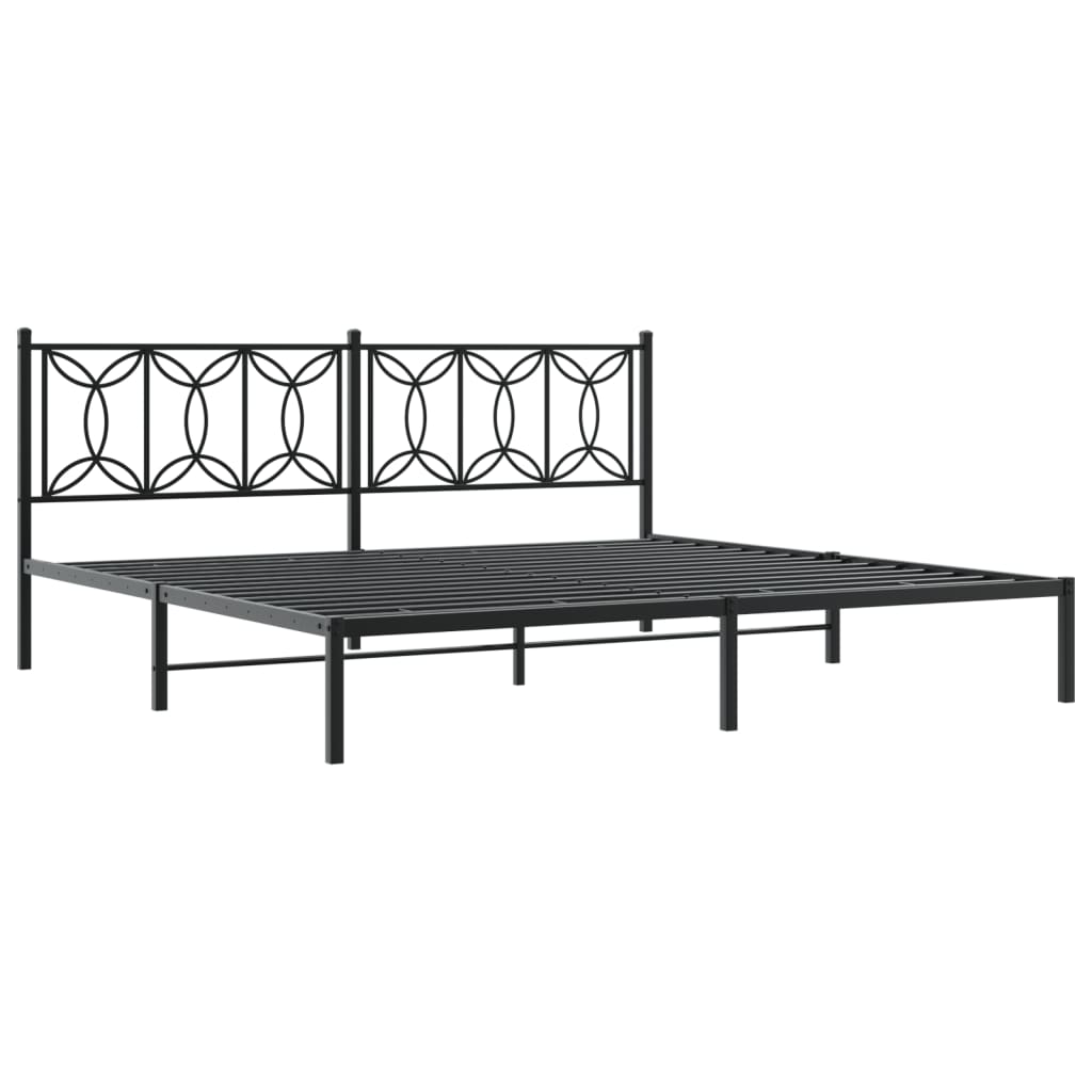 Giroletto con Testiera in Metallo Nero 193x203 cm 376134