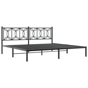 Giroletto con Testiera in Metallo Nero 193x203 cm 376134