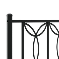 Giroletto con Testiera e Pediera Metallo Nero 75x190 cm 376136