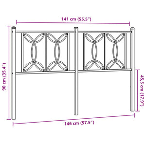 Testiera in Metallo Nero 140 cm 376161