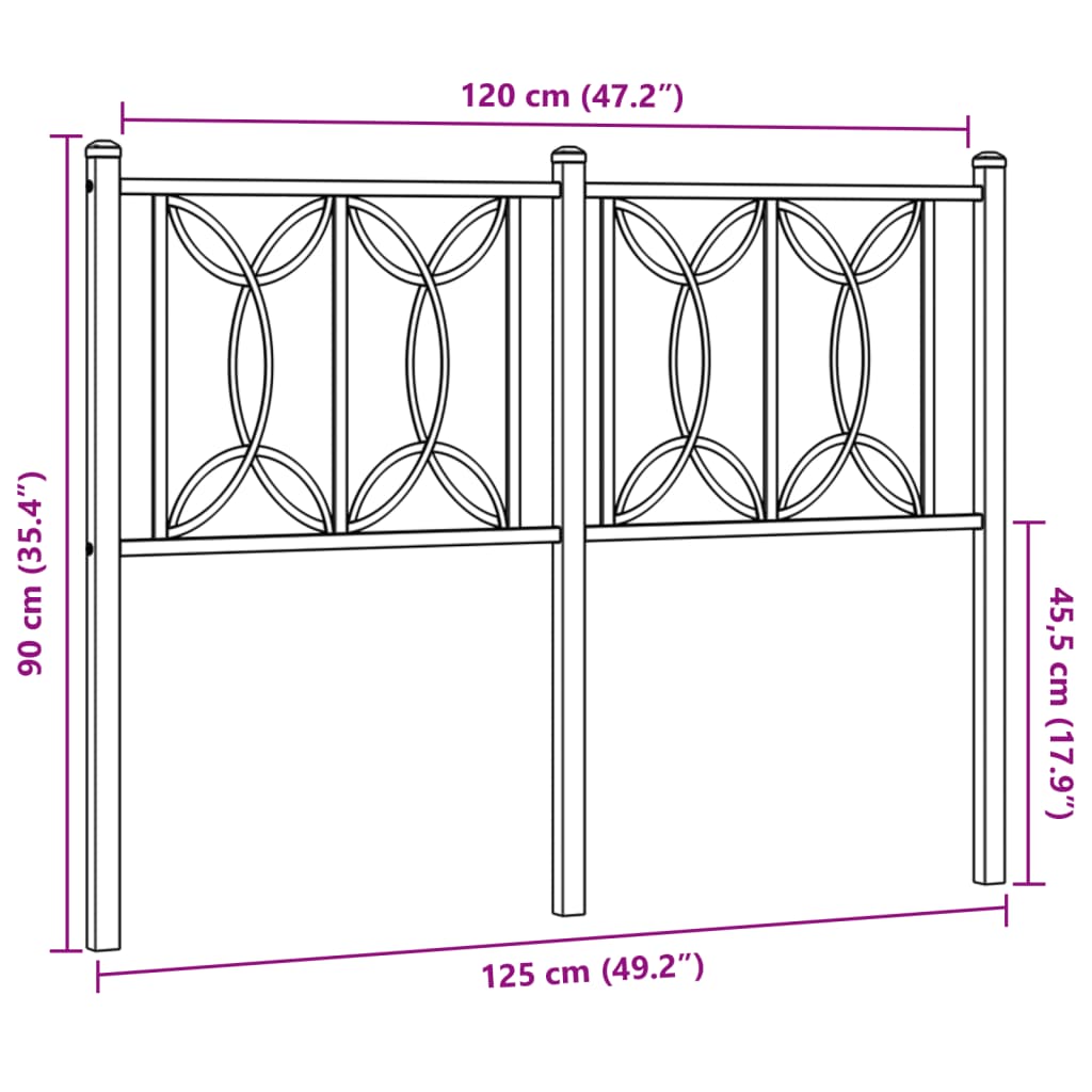 Testiera in Metallo Bianco 120 cm 376208