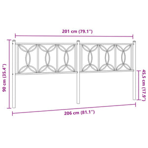 Testiera in Metallo Bianco 200 cm 376215