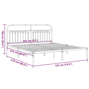 Giroletto con Testiera Metallo Bianco 183x213 cm 376654