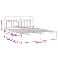 Giroletto con Testiera e Pediera Metallo Bianco 183x203 cm 376671