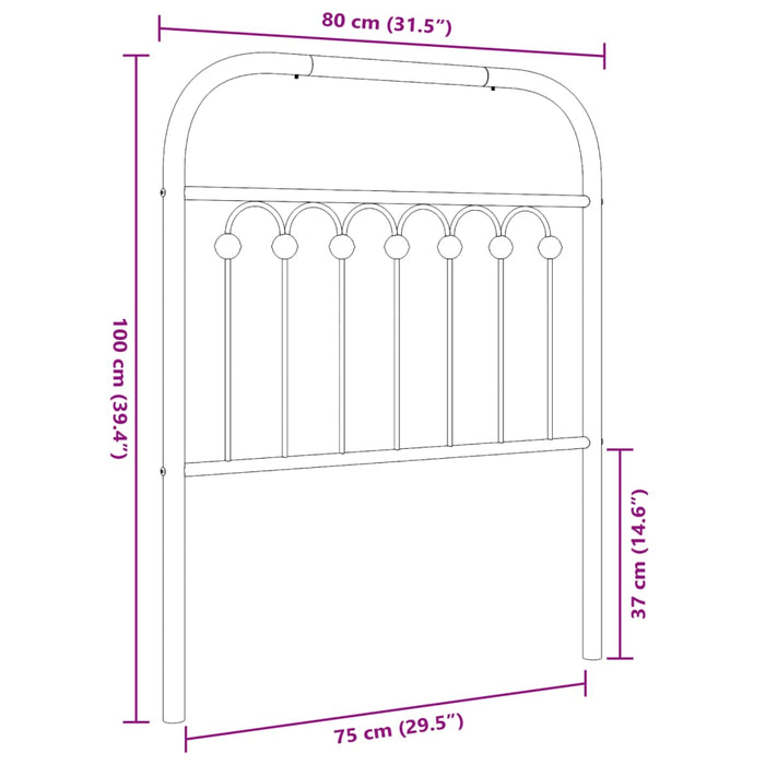 Testiera in Metallo Bianco 75 cm 376675