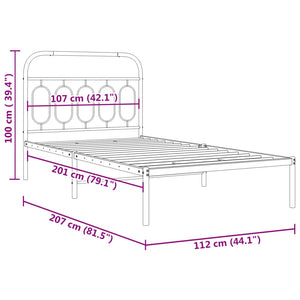 Giroletto con Testiera Metallo Bianco 107x203 cm 377162