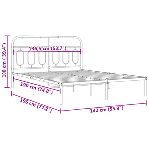 Giroletto con Testiera Metallo Bianco 135x190 cm 377165