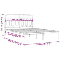 Giroletto con Testiera Metallo Bianco 140x190 cm 377166