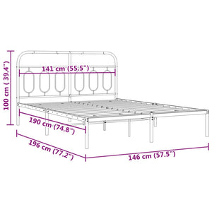 Giroletto con Testiera Metallo Bianco 140x190 cm 377166