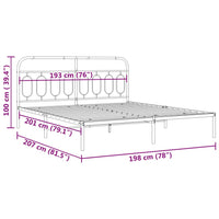 Giroletto con Testiera Metallo Bianco 193x203 cm 377172