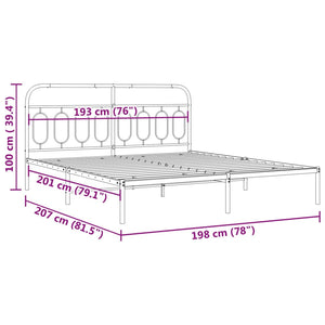 Giroletto con Testiera Metallo Bianco 193x203 cm 377172