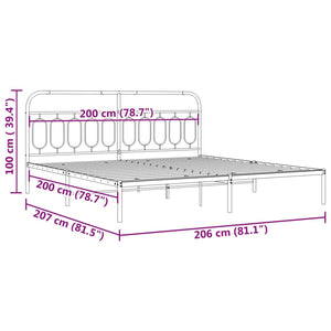 Giroletto con Testiera Metallo Bianco 200x200 cm 377173