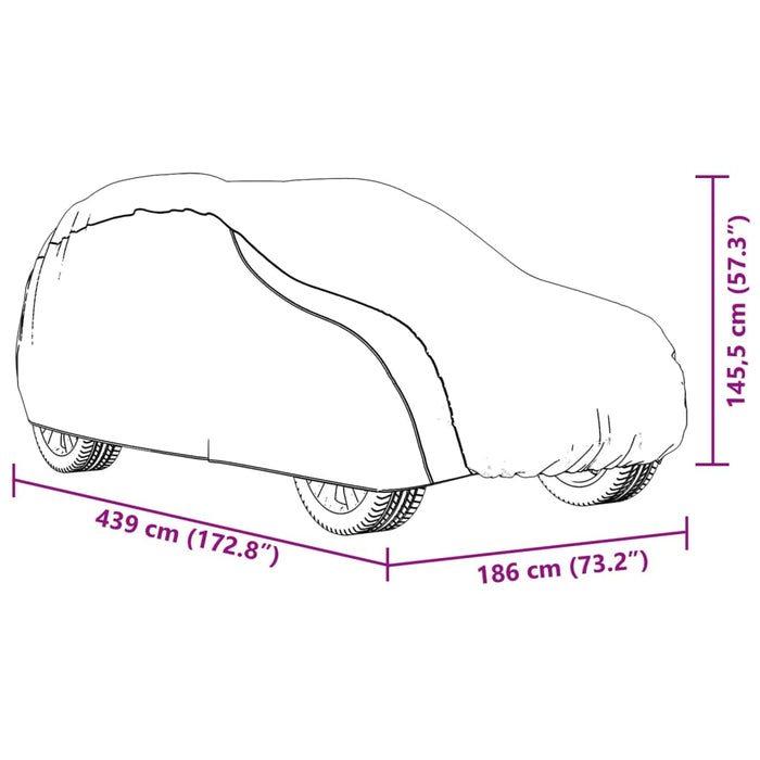 Copriauto per Fuoristrada Cinghie con Fibbia Argento M PEVA 4008955