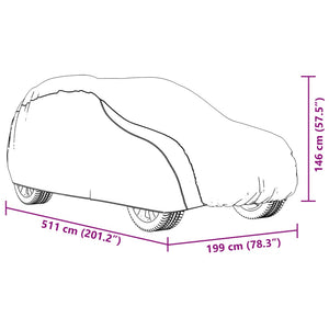 Copriauto per Fuoristrada Cinghie con Fibbia Argento XL PEVA 4008957