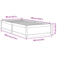 Giroletto Marrone Cera 90x190 cm in Legno Massello di Pino 846845