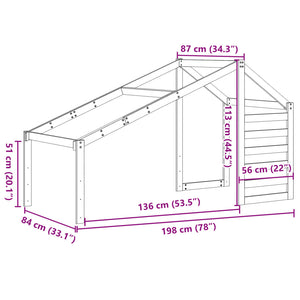 Tetto per Letto Bambini 198x87x113 cm in Legno Massello di Pino 846873