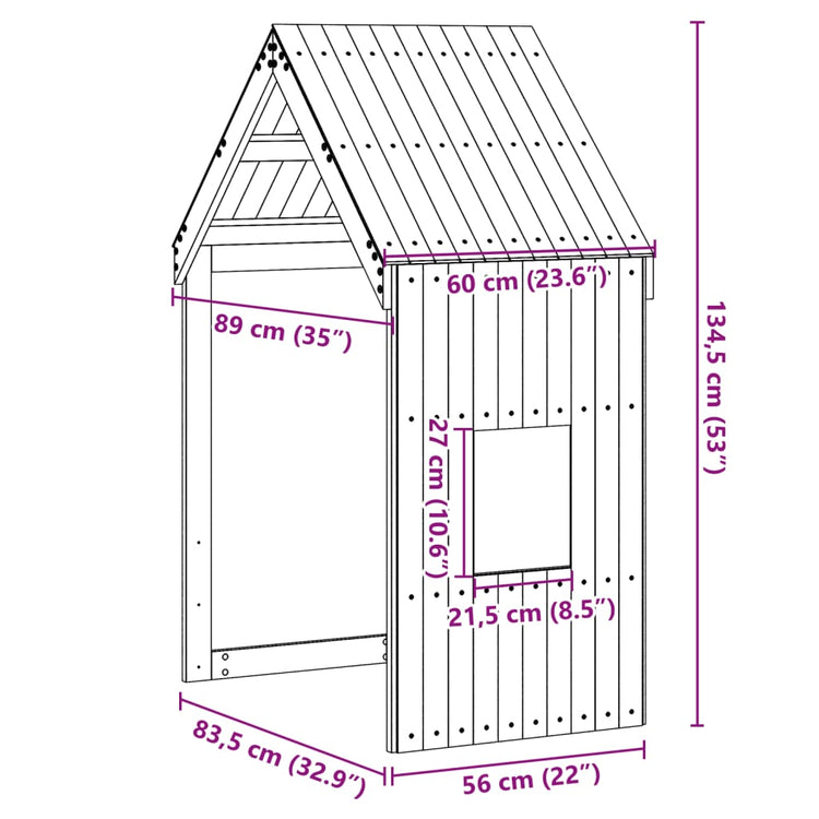 Tetto per Letto Bambini 60x89x134,5cm in Legno Massello di Pino 846885