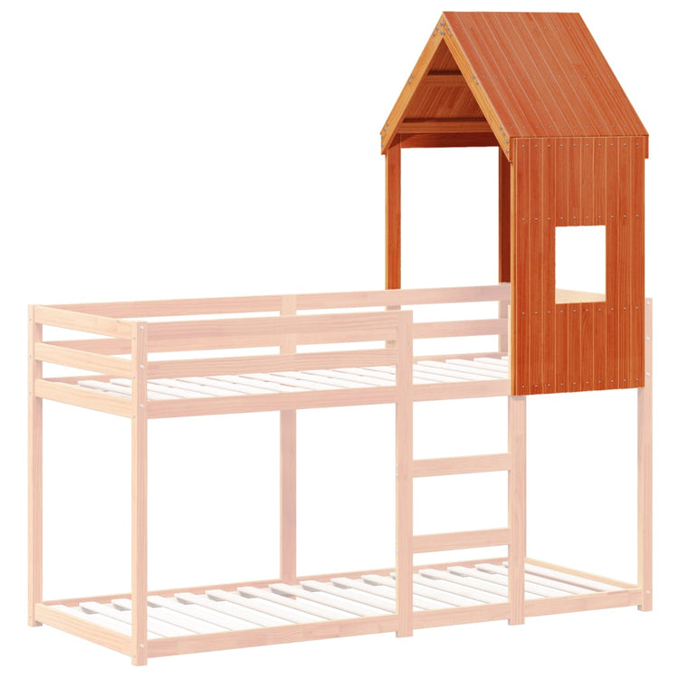 Tetto Letto Bambini Marrone Cera 60x89x134,5 cm Massello Pino 846887