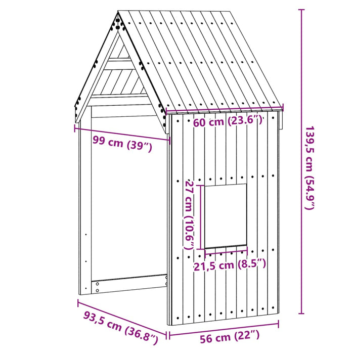 Tetto per Letto Bambini 60x99x139,5cm in Legno Massello di Pino 846888