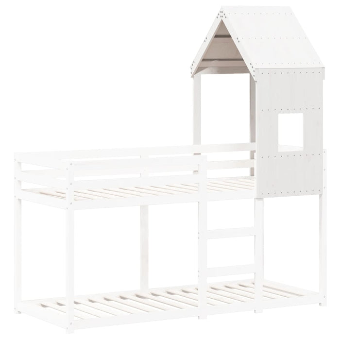 Tetto per Letto Bambini Bianco 60x99x139,5 Legno Massello Pino 846889