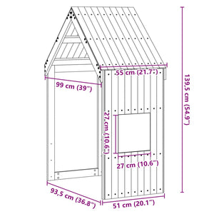 Tetto Letto Bambini Marrone Cera 55x99x139,5 cm Massello Pino 846893