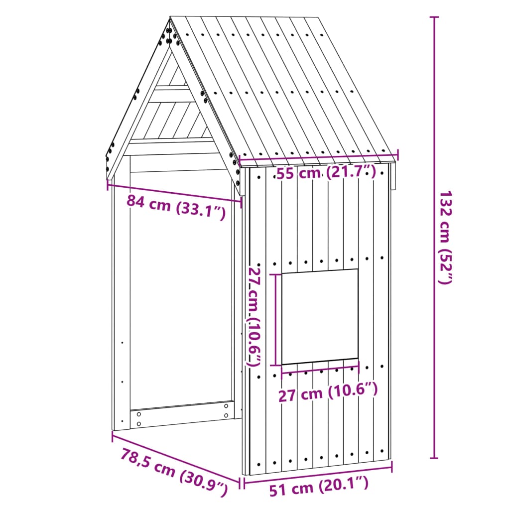 Tetto per Letto Bambini 55x84x132 cm in Legno Massello di Pino 846894