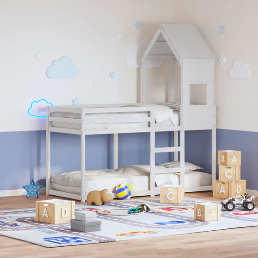 Tetto per Letto Bambini Bianco 60x89x134,5 Legno Massello Pino 846895