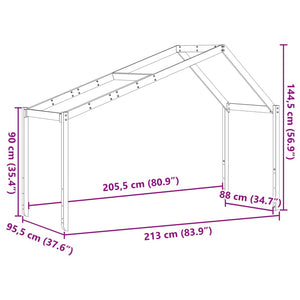 Tetto per Letto Bambini 213x95,5x144,5cm Legno Massello di Pino 846934