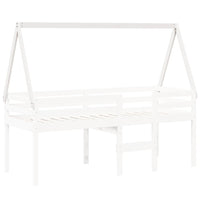 Tetto Letto Bambini Bianco 209x95,5x88 cm Legno Massello Pino 846947