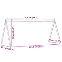 Tetto Letto Bambini Bianco 209x95,5x88 cm Legno Massello Pino 846947