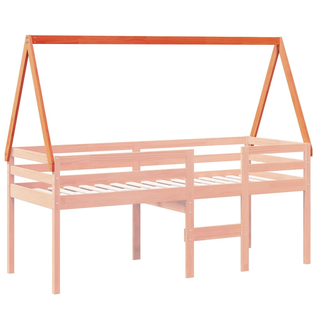 Tetto Letto Bambini Marrone Cera 209x95,5x88 cm Massello Pino 846948