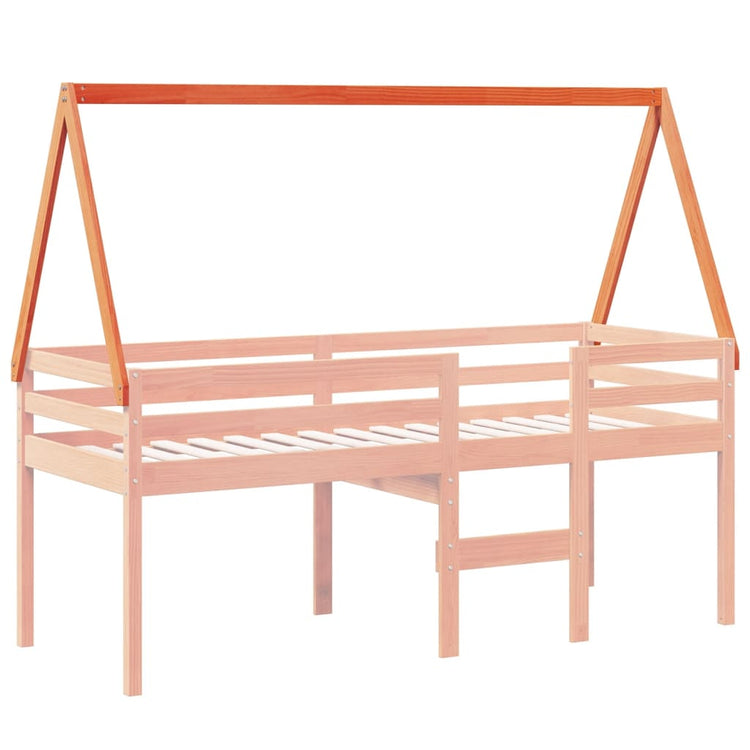 Tetto Letto Bambini Marrone Cera 209x95,5x88 cm Massello Pino 846948