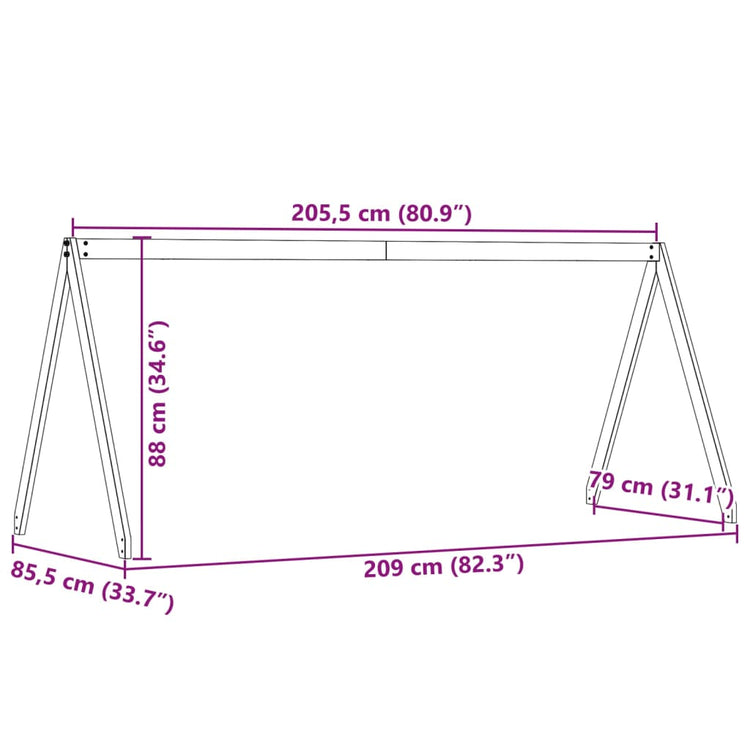 Tetto per Letto Bambini 209x85,5x88 cm Legno Massello di Pino 846949