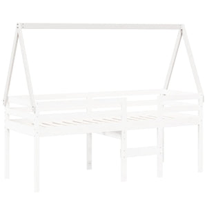 Tetto Letto Bambini Bianco 209x85,5x88 cm Legno Massello Pino 846950