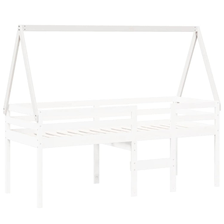 Tetto Letto Bambini Bianco 209x85,5x88 cm Legno Massello Pino 846950